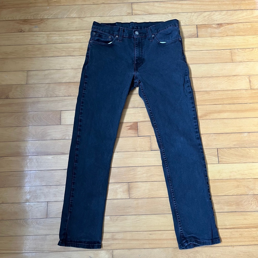 Levis 511 Slim Fit Jeans Mens 32x30 Faded Black Denim Pants 04511-4406